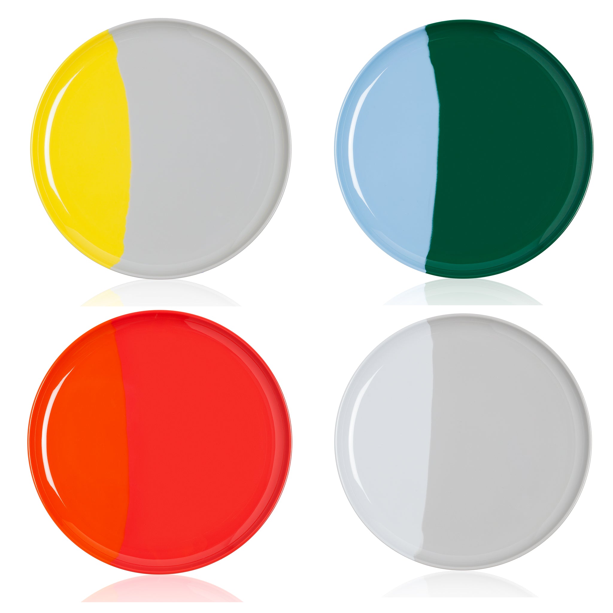 Gift Set 1/2 & 1/2 Melamine Dinner Plate Multi-Color (Set of 4)