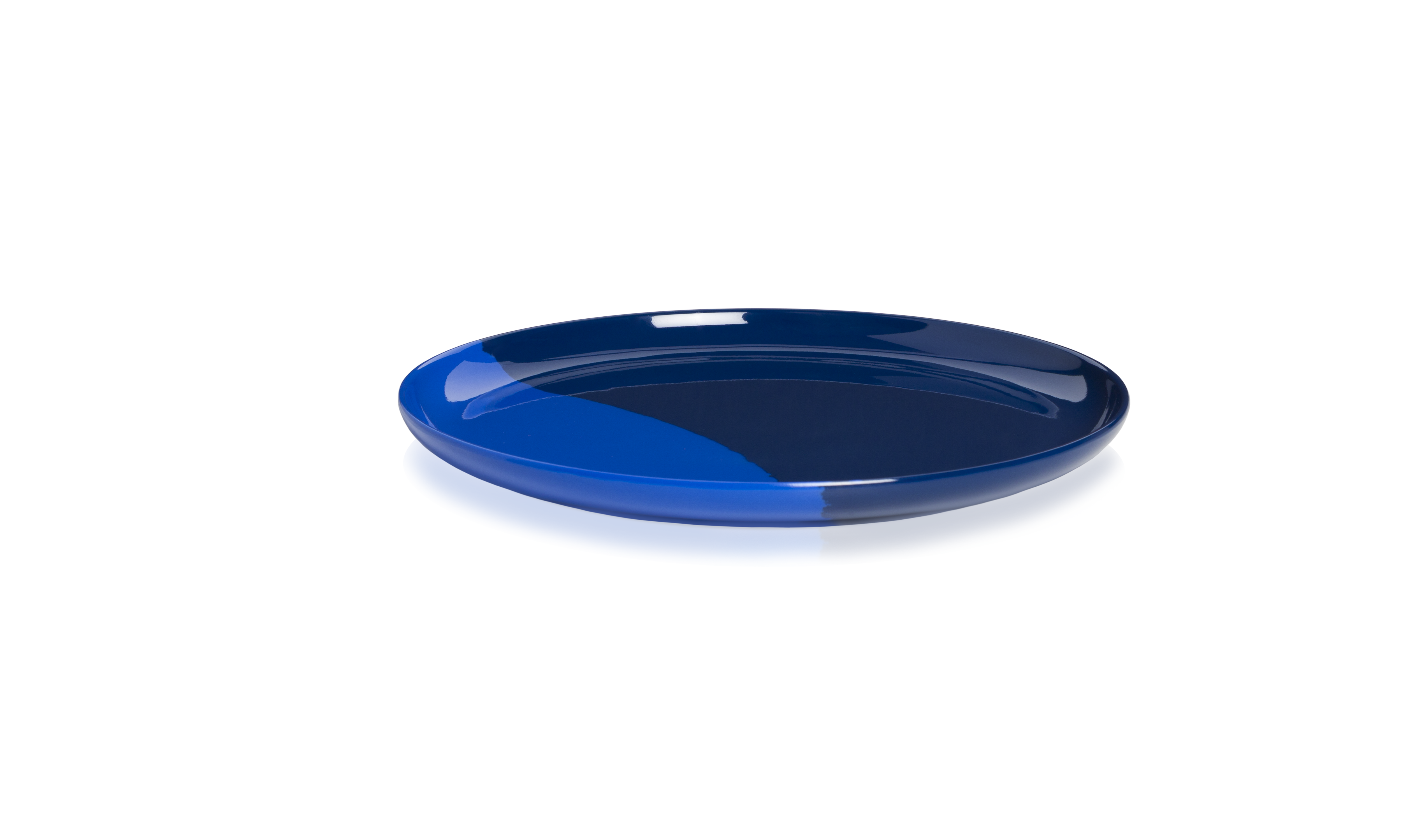 1/2 & 1/2 Melamine Salad/Dinner Plate (Cobalt/Blue) Set of 4 Exclusive Design By Thomas Fuchs Creative