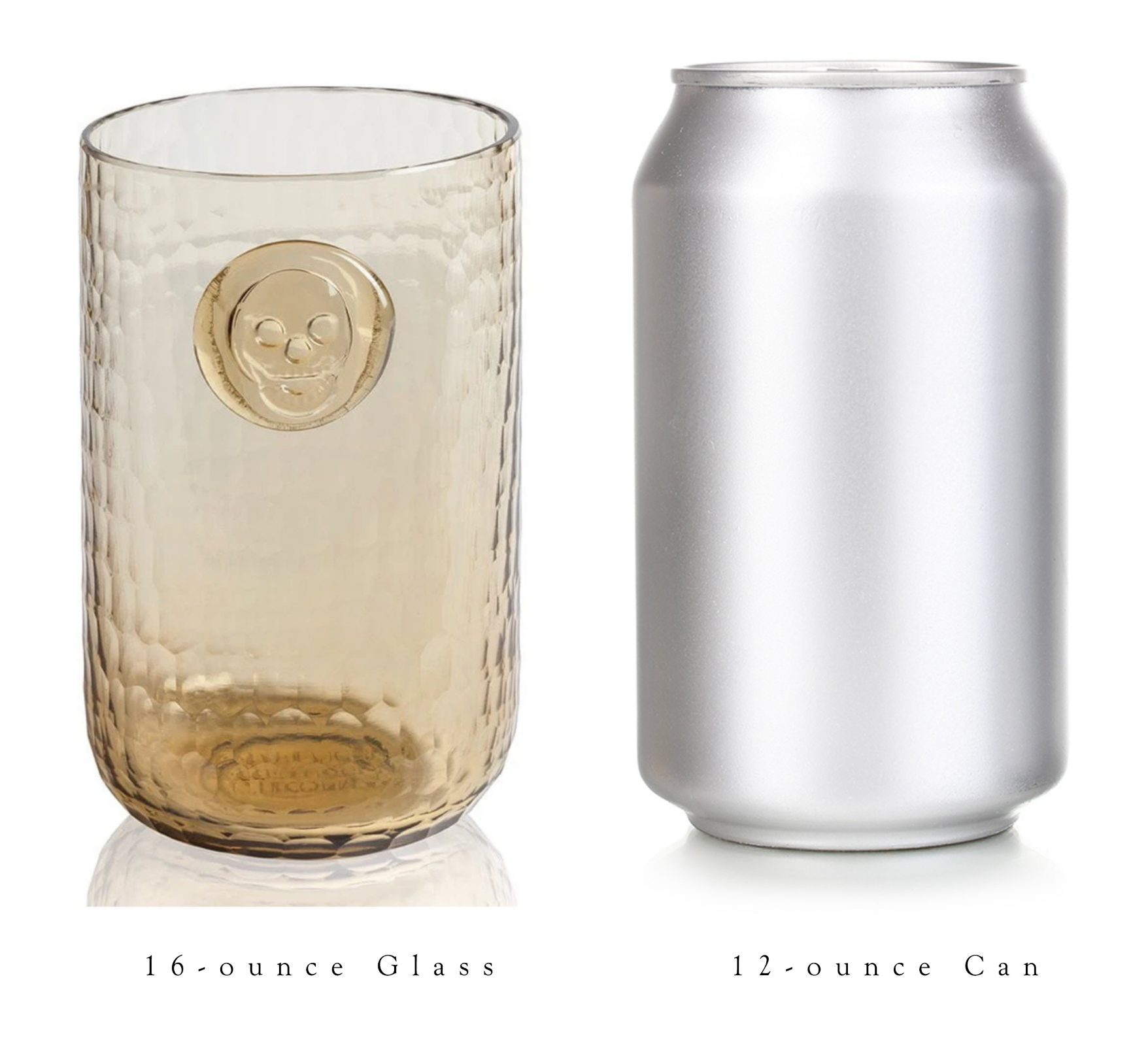 PRE-ORDER Skull Stamp Water Drinking Glasses - Wood color -Set of 4 glasses