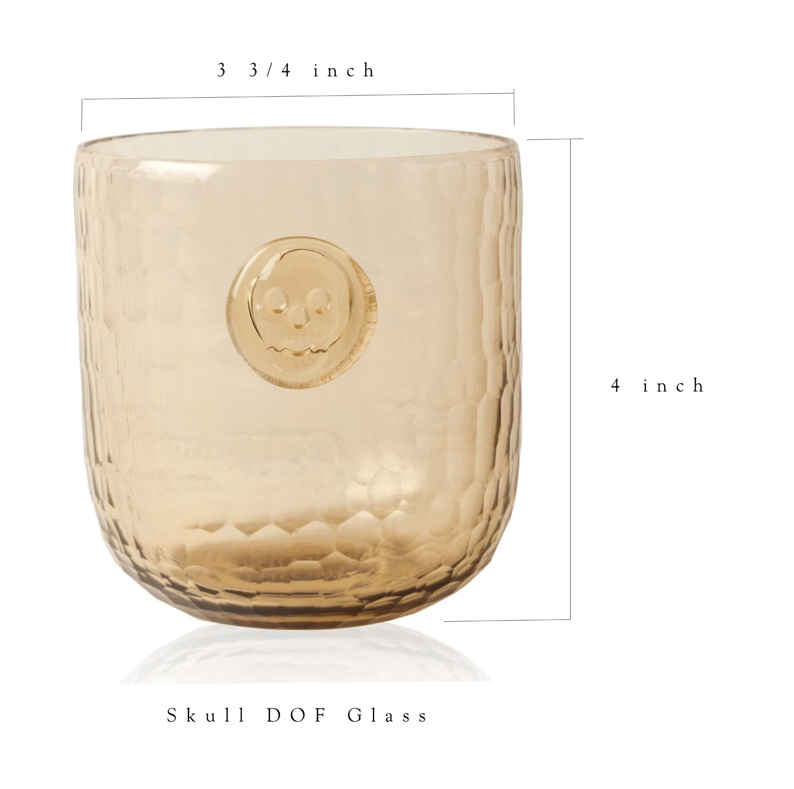 PRE-ORDER Skull Stamp DOF Drinking Glasses - Wood color - Set of 4 glasses