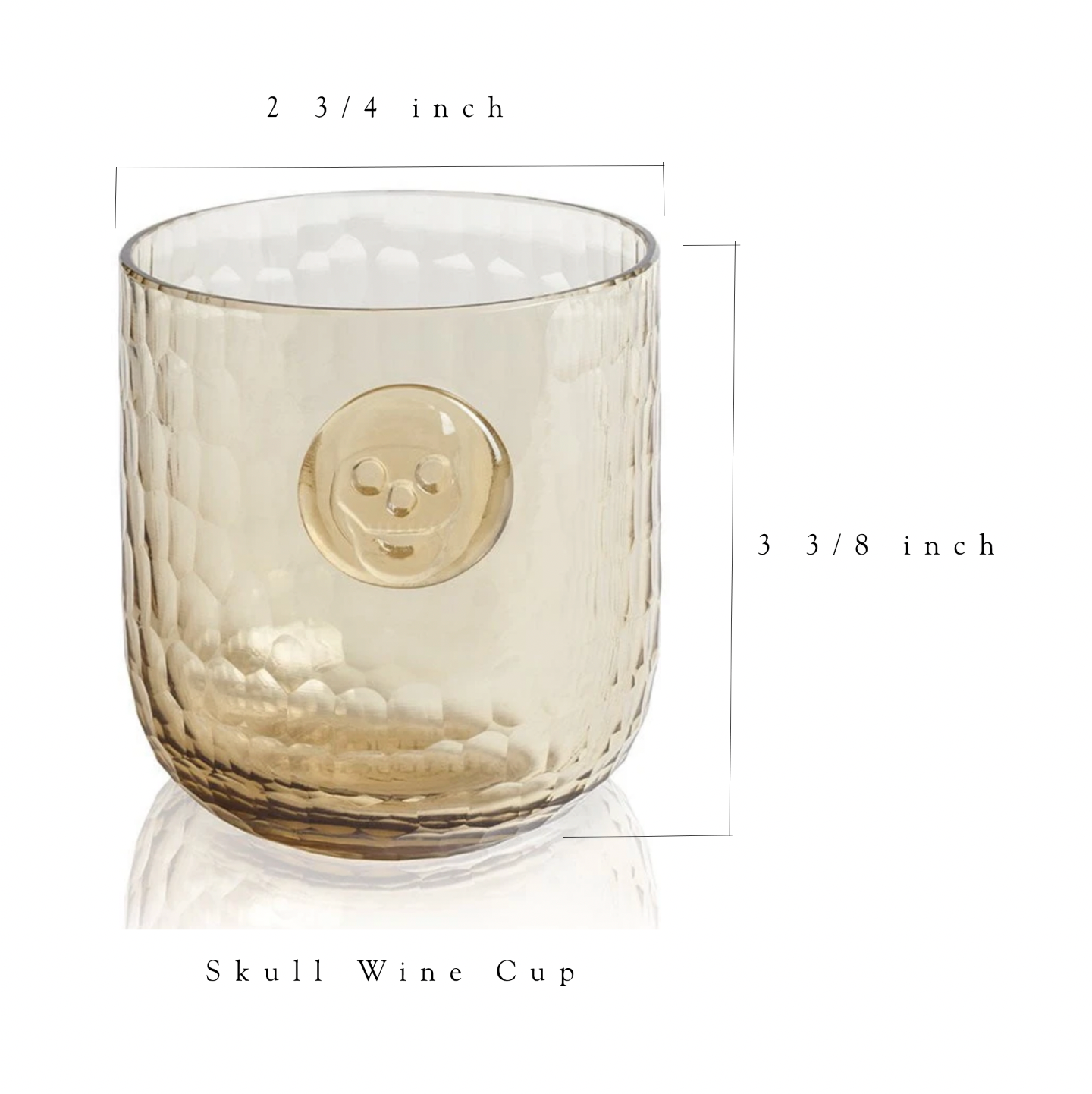 PRE-ORDER Skull Stamp Wine Glass - Wood color - Set of 4 glasses