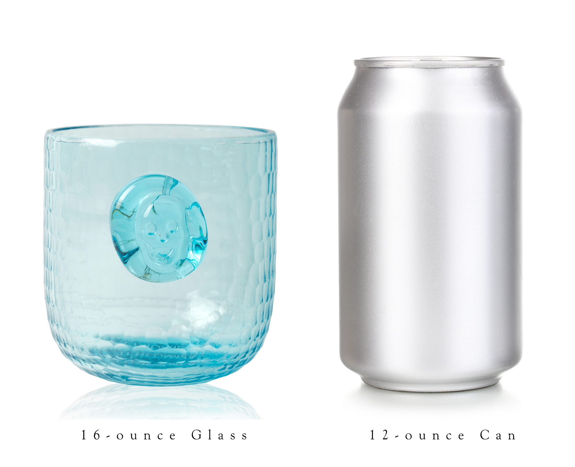 PRE-ORDER Skull Stamp DOF Drinking Glasses - Aqua - Set of 4