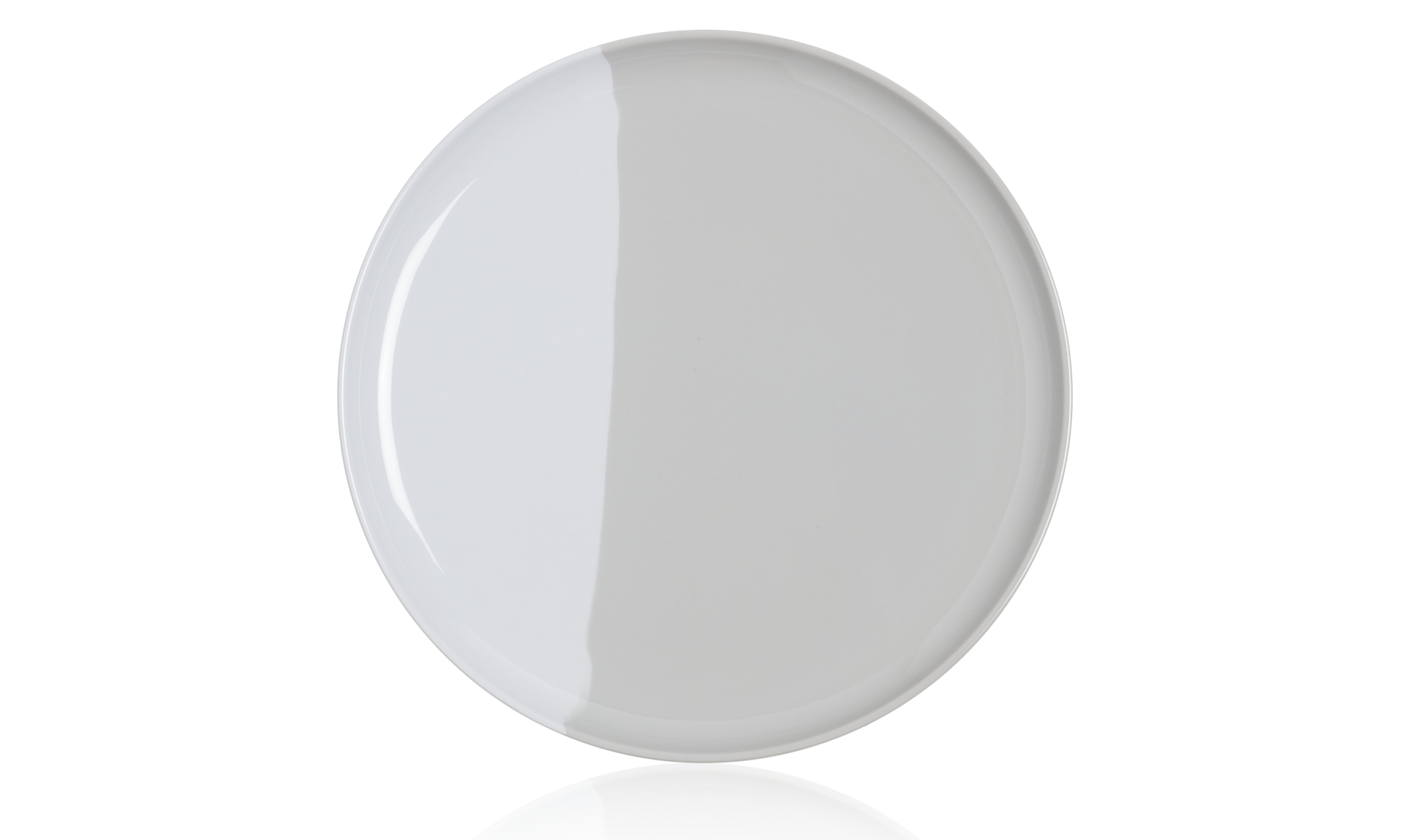 1/2 & 1/2 Melamine Dinner Plate Silver/Grey (Set of 4)