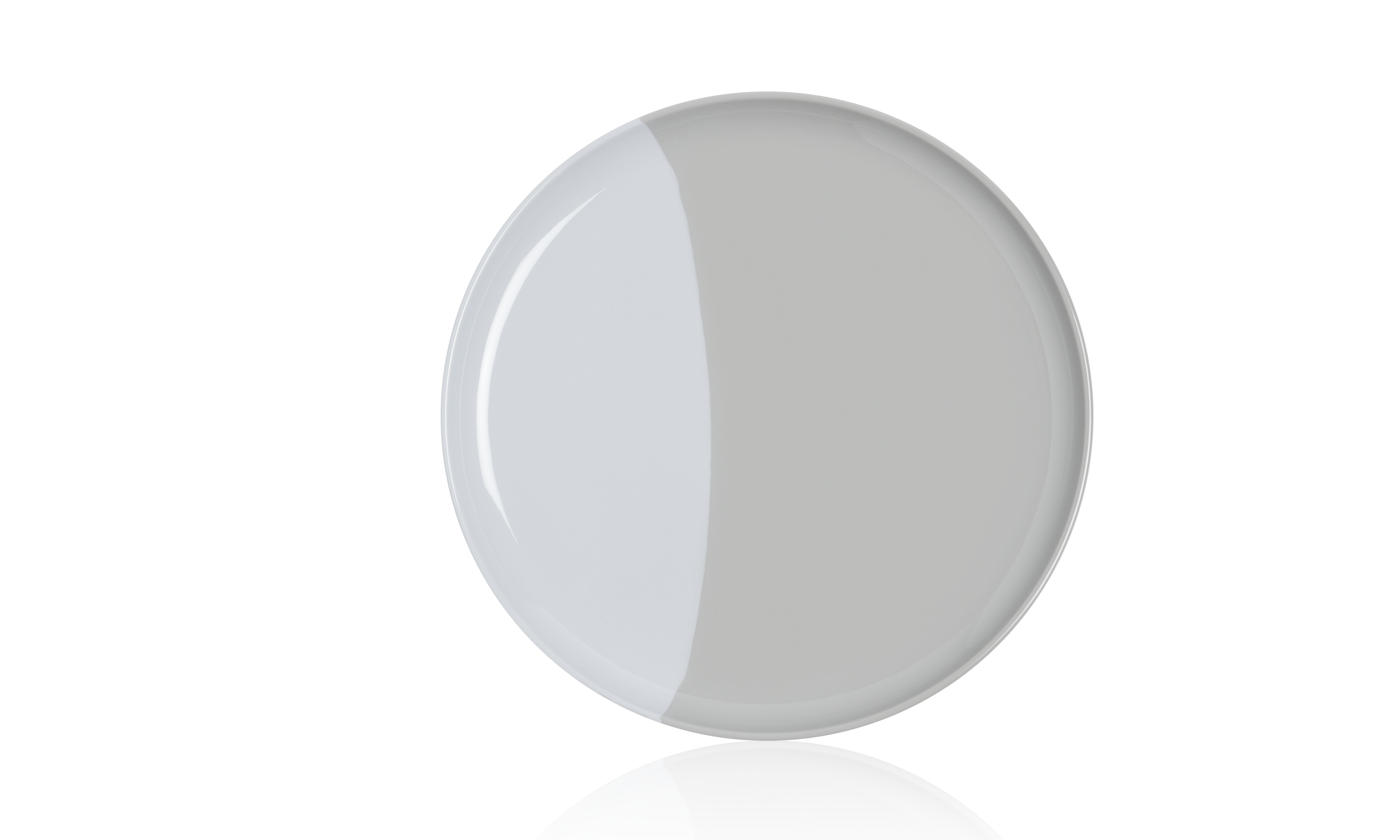 1/2 & 1/2  Melamine Dessert/Salad Plate Silver/Grey (Set of 4)