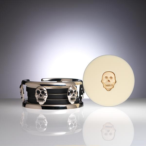 Skull Metal Coaster with Four Resin Coasters