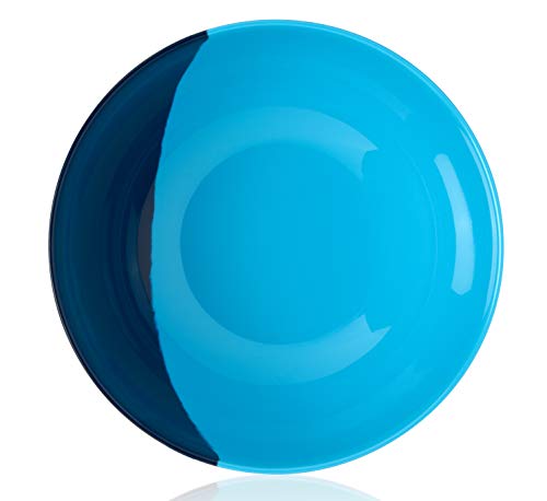 1/2 & 1/2 Melamine Bowl (Light Blue/Navy) Set of 4. Exclusive Design By Thomas Fuchs Creative