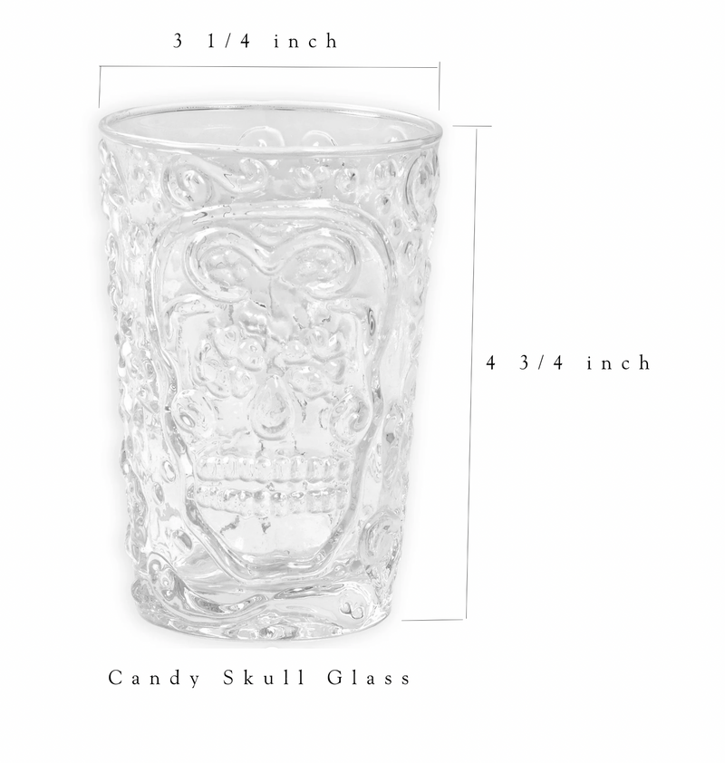 Candy Skull Drinking Glass - Set of 4