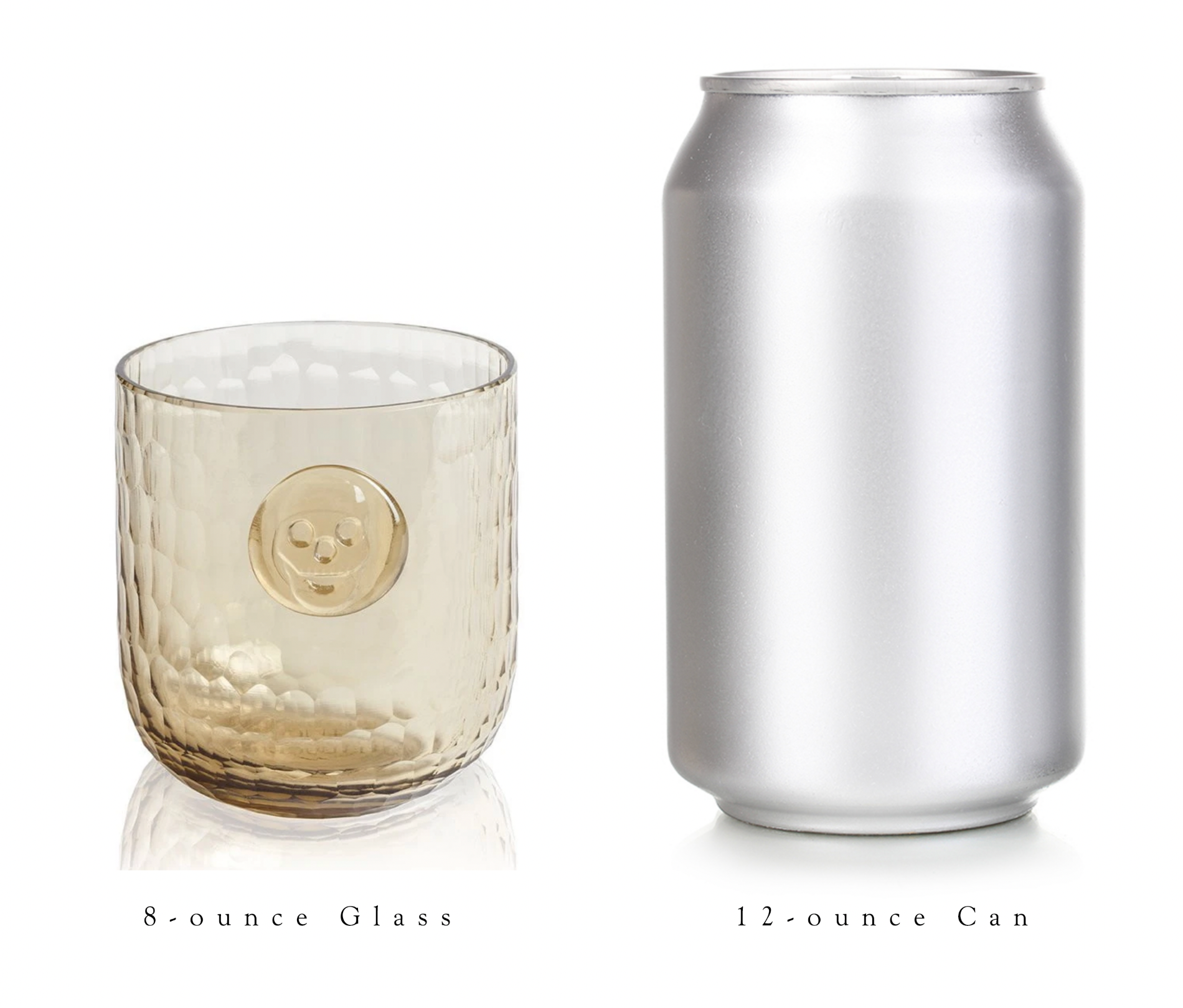 PRE-ORDER Skull Stamp Wine Glass - Wood color - Set of 4 glasses
