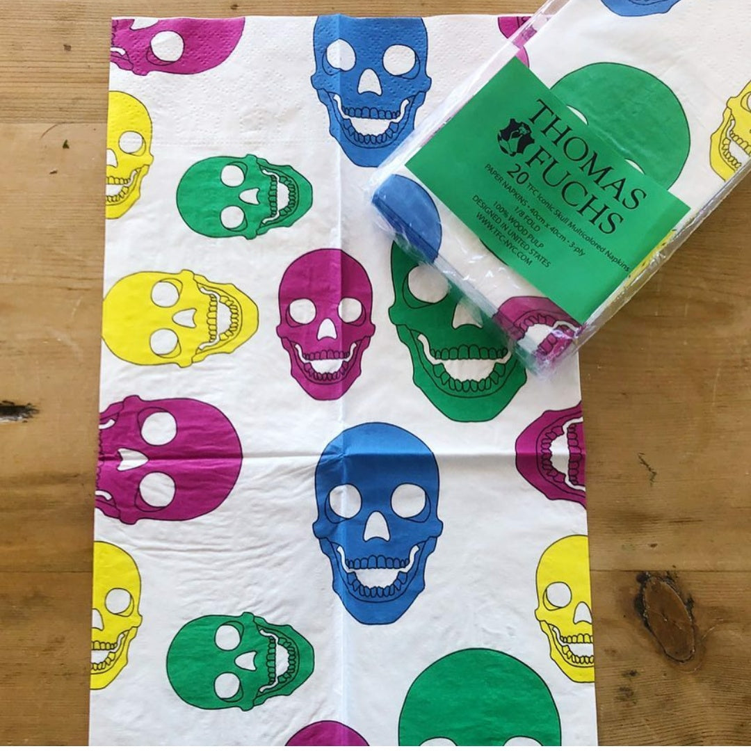 TFC Iconic Skull Multicolored Paper Napkin (Pack of 20)