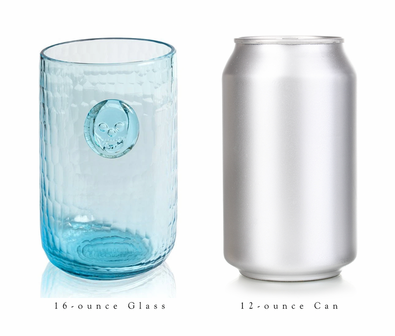 Skull Stamp Water Drinking Glasses - Aqua - Set of 4