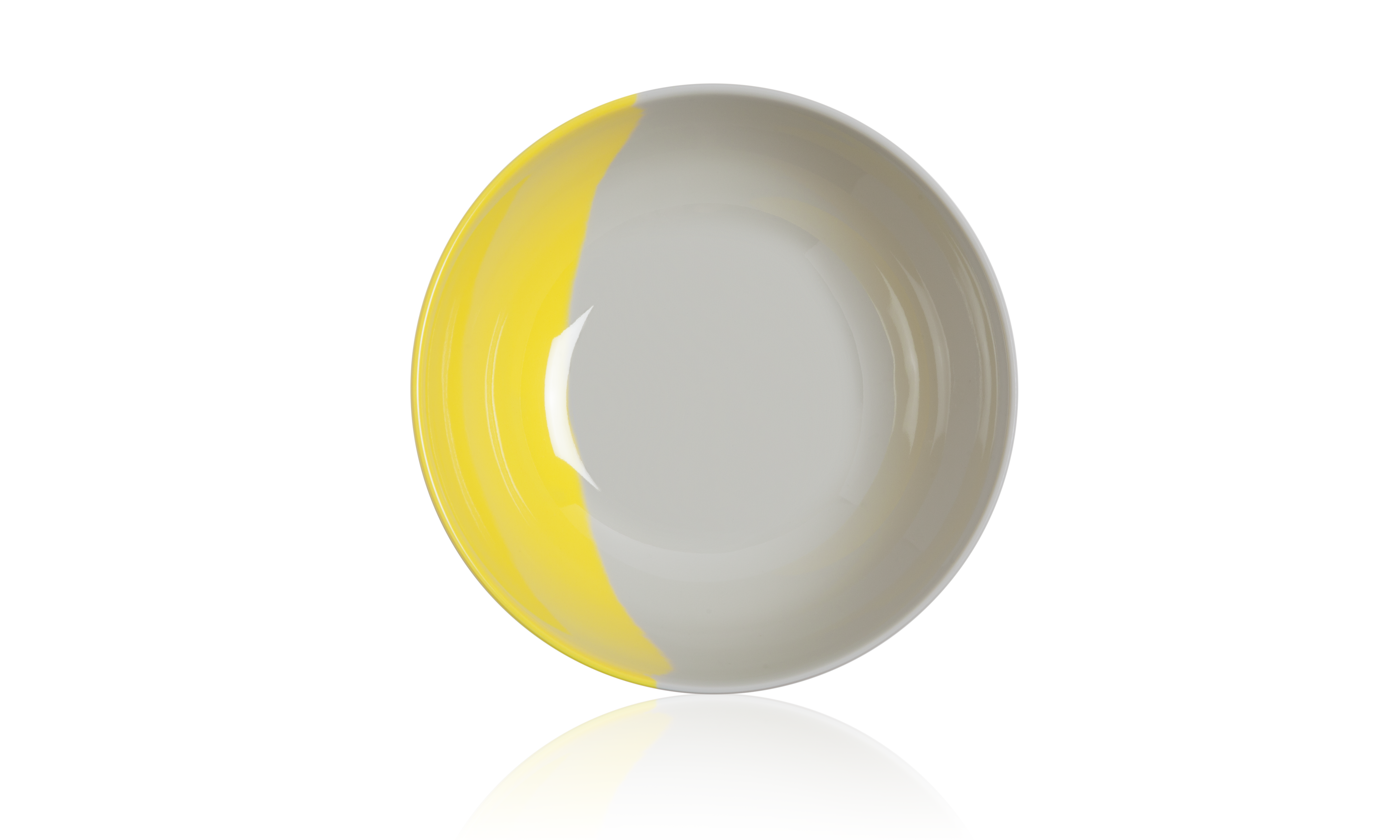 1/2 & 1/2 Melamine Bowl Yellow/Grey (Set of 4)