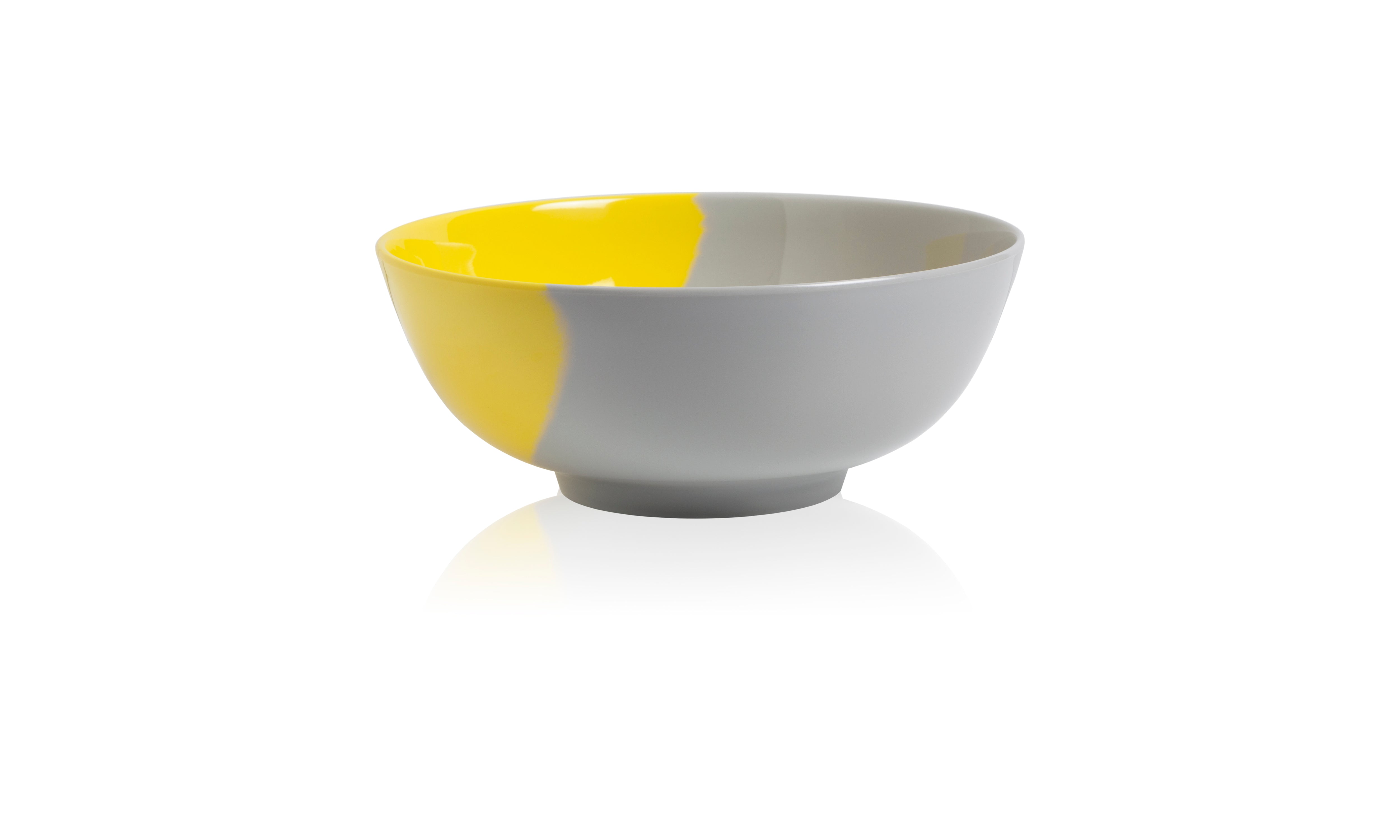 1/2 & 1/2 Melamine Bowl Yellow/Grey (Set of 4)