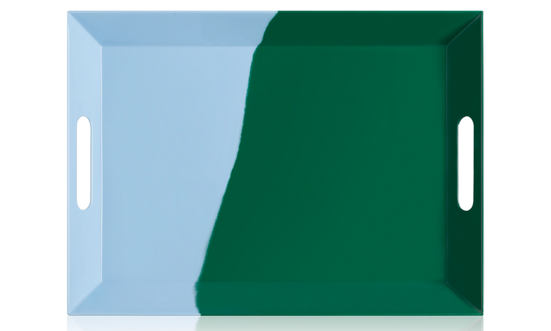 1/2 & 1/2 Melamine Serving Tray (SKY BLUE/GREEN) Exclusive Design By Thomas Fuchs Creative