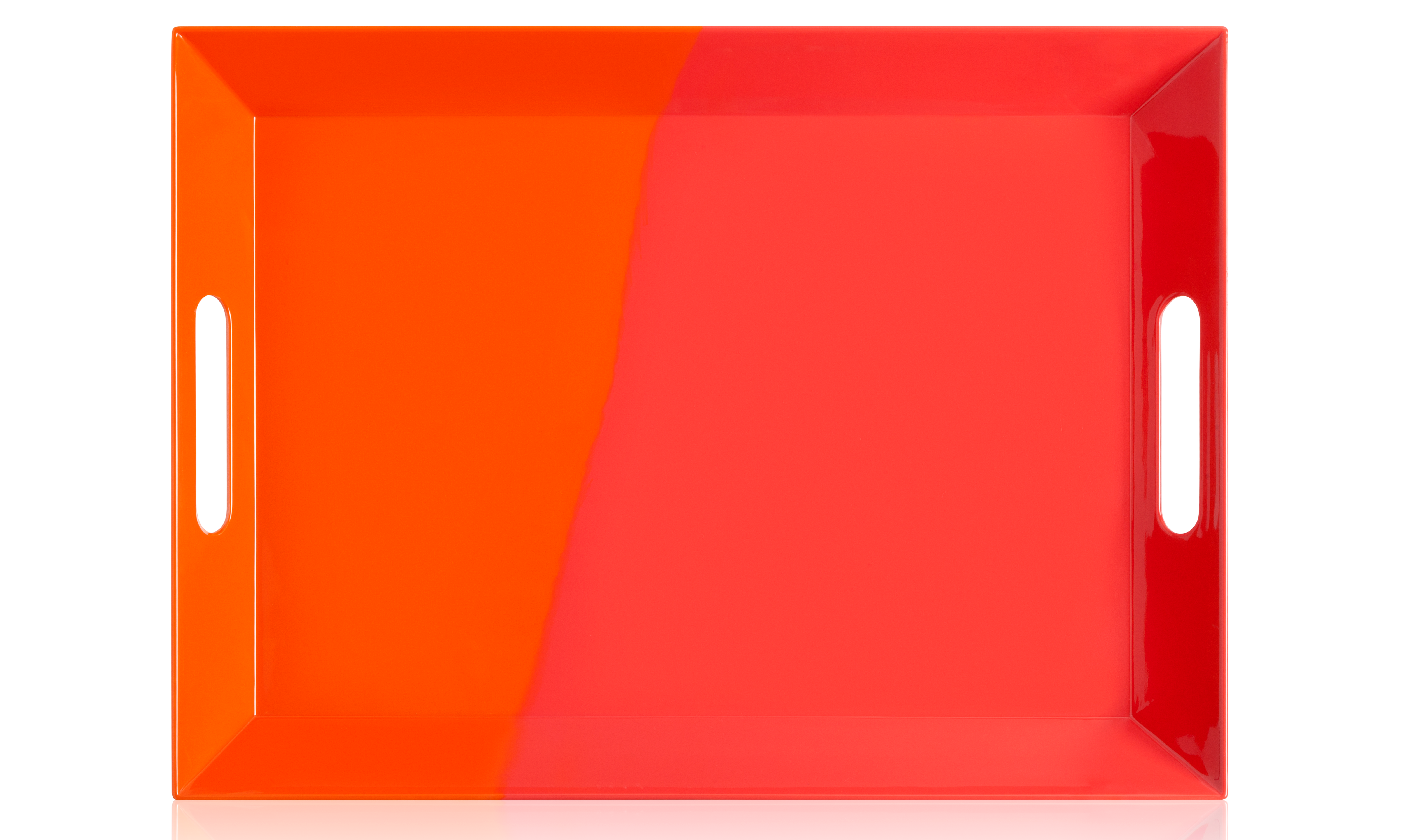 1/2 & 1/2 Melamine Serving Tray (Orange/ Red) Exclusive Design By Thomas Fuchs Creative